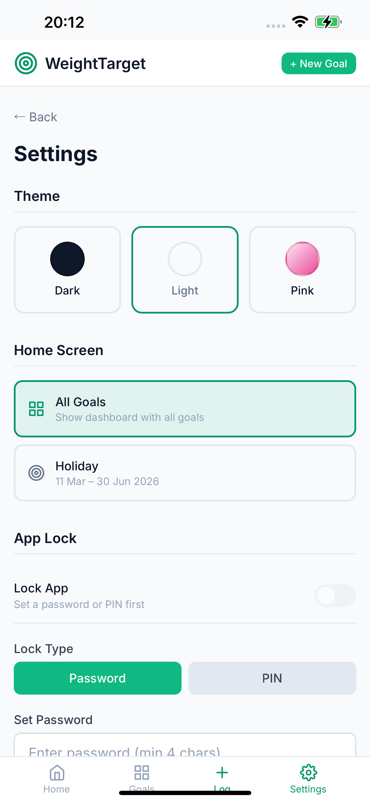 Settings and themes
